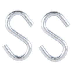 Ace Small Zinc-Plated Silver Steel 3-1/4 in. L S-Hook 240 lb 2 pk