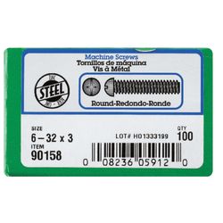 HILLMAN No. 6-32 Ga. X 3 in. L Combination Round Head Zinc-Plated Steel Machine Screws 100 pk