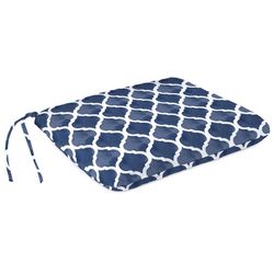 Jordan Manufacturing Navy Blue/White Geometric Polyester Seat Pad 2.5 in. H X 17 in. W X 15.5 in. L