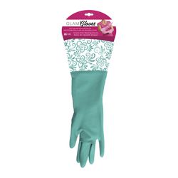 Evri Glam-Gloves Latex Cleaning Gloves One Size Fits All Teal 1 pair