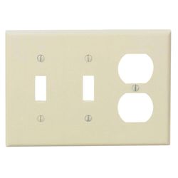 Leviton Ivory 3 gang Thermoset Plastic Duplex/Toggle Wall Plate 1 pk