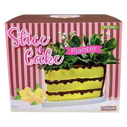 Streamline Ceramic Slice of Cake Planter Yellow/Brown