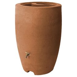 Algreen Athena Terra Cotta 50 gal Rain Barrel Plastic