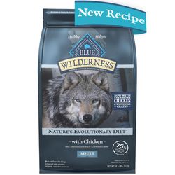 Blue Buffalo Wilderness Adult Chicken Dry Dog Food Grain Free 4.5 lb