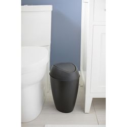 Umbra TWIRLA CAN 9L BLACK 9 L Black Polypropylene Trash Can
