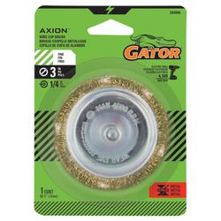 Gator 3 in. Fine Crimped Wire Cup Brush Brass Coated Steel 4500 rpm 1 pc