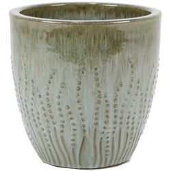 Deroma Krishna 7 in. H X 7.1 in. W X 7.1 in. D X 7.1 in. D Ceramic Planter Gray
