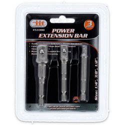 JMK Illinois Industrial Tool 1/4, 3/8 and 1/2 in. drive Power Extension Bar Set 3 pc