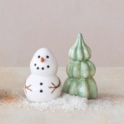 Creative Co-Op Snowman and Tree Table Decor