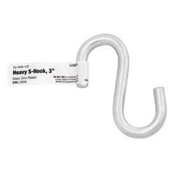 Hampton Small Zinc-Plated Silver Steel 3 in. L S-Hook 230 lb 1 pk