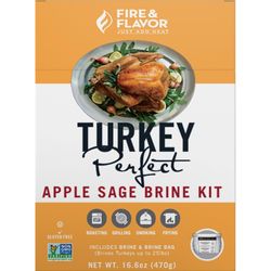 Fire & Flavor Turkey Perfect Apple Brine Kit and Seasoning 16.6 oz