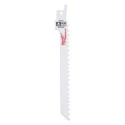 Milwaukee Sawzall 6 in. Bi-Metal Wood cutting Reciprocating Saw Blade 4/6 TPI 5 pk