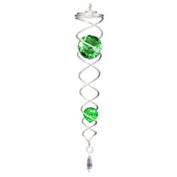 Spinfinity Designs Multi-color Stainless Steel 13.62 in. Silver/Green Twister Outdoor Spinner