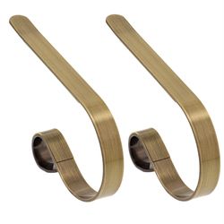 Haute Decor MantleClip Gold/Brown Stocking Holder 2 in.