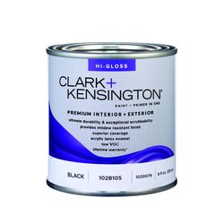 Clark+Kensington High-Gloss Black Premium Paint Exterior and Interior 1/2 pt