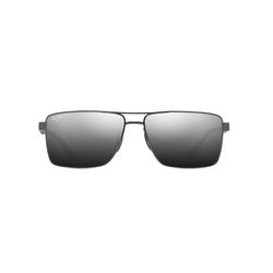 Maui Jim Piha Sunglasses Men's Shiny Gunmetal w/Black Frame Dual Mirror Silver to Black Lens Polariz