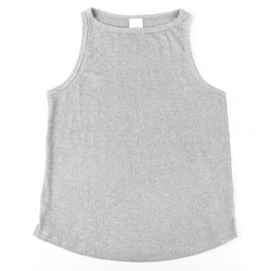 Hello Mello Cuddleblend L Sleeveless Women's Boat Neck Gray Tank Top