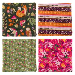 Karma Holiday Assorted Cotton Waffle Weave Woodland Dish Cloth 4 pk