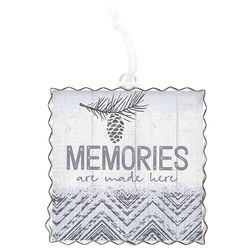 Pavilion Wild Woods Lodge 6 in. H X 6.5 in. L Galvanized Blue/Cream MDF/Metal Cabin Sign
