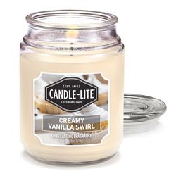 Candle Lite Ivory Creamy Vanilla Swirl Scent Candle Jar 18 oz