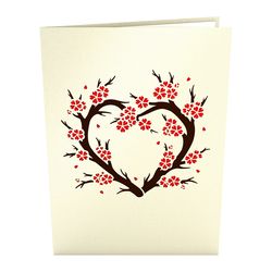 Lovepop Red Sakura Tree 3D Card Paper 1 pk