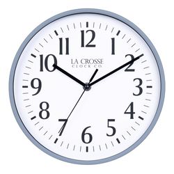 La Crosse Technology 9.25 in. L X 9.25 in. W Indoor Analog Wall Clock Plastic Gray Blue