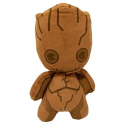 Buckle-Down Marvel Comics For Dog Brown Plush Kawaii Groot Standing Pose Squeaky Dog Toy 1 pk