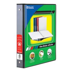 Bazic Products 1.5 in. W X 10.39 in. L 3-Ring Black View Binder