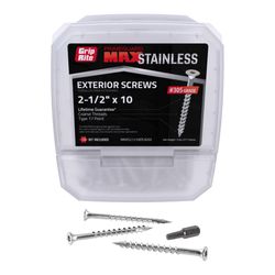 Grip-Rite PrimeGuard Max No. 10 wire X 2.5 in. L Silver Star Bugle Head Deck Screws 5 lb 410 pk