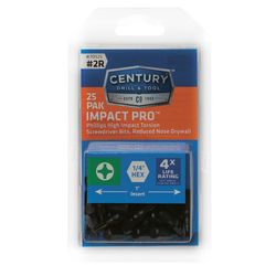 Century Drill & Tool Impact Pro Phillips #2R X 1 in. L Drywall Screwdriver Bit Steel 25 pk