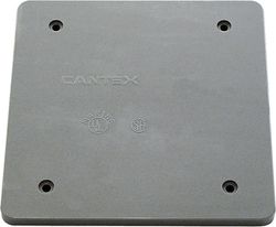 Cantex New Work Square PVC 2 gang Outlet Box Gray