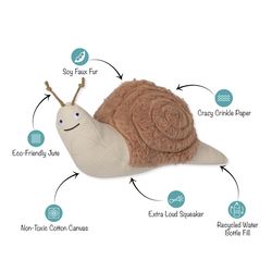 Pet Shop by Fringe Studio Petshop For Dog Brown/White Plush Snail Dog Toy 1 pk