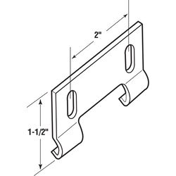 Prime-Line 7.35 in. H X 1-1/2 in. W Gray Frameless Shower Door Bottom Guide