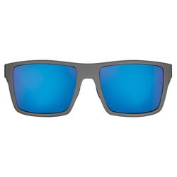 Flying Fisherman Swirl Sunglasses Unisex Matte Gray Frame Smoke Blue Mirror Lens Polarized