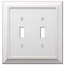 Amerelle Savannah White 2 gang Wood Toggle Wall Plate 1 pk