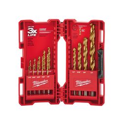 Milwaukee Thunderbolt Assorted High Carbon Steel Drill Bit Set 3-Flat Shank 14 pc