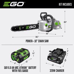 EGO POWER+ CS1815 18 in. 56 V Battery Chainsaw Kit (Battery &amp; Charger) 3/8 in.