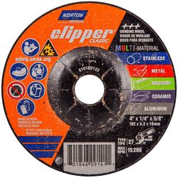 Norton Clipper 4 in. D X 5/8 in. X 1/4 in. thick Classic Grinding Wheel 1 pk
