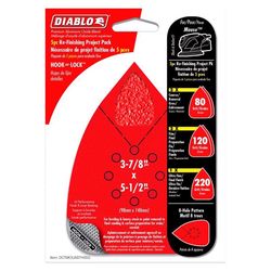 Diablo 5-1/2 in. L X 3-7/8 in. W Assorted Grit Aluminum Oxide Mouse Sandpaper 5 pk