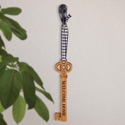 P Graham Dunn 6 in. H X 2 in. L Yellow Wood Welcome Home Key Ornament