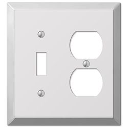 Amerelle Century Polished Chrome 2 gang Stamped Steel Duplex/Toggle Wall Plate 1 pk