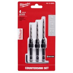 Milwaukee Assorted in. X 0.3 in. L High Speed Steel Drill and Countersink Set Quick-Change Hex Shank