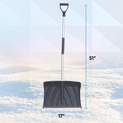 Superio Brand 17 in. W X 51 in. L Plastic Snow Shovel