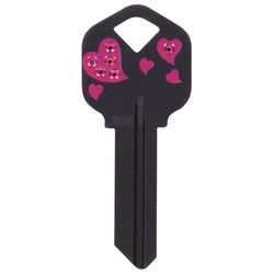 HILLMAN DIVA Hearts House/Office Universal Key Blank Single Black