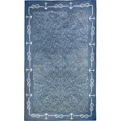 Homefires 5 ft. W X 7 ft. L Blue/White Nautica Polyester Area Rug