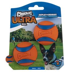 Chuckit! For Dog Blue/Orange Rubber Fetch Ball Dog Toy Small 2 pk