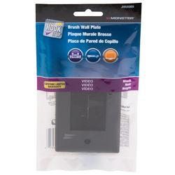 Monster Just Hook It Up Black 1 gang Plastic Home Theater Brush Wall Plate 1 pk