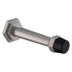 National Hardware Powell 5/8 in. W X 3-19/32 in. L Zinc Satin Nickel Silver Door Stop Mounts to wall