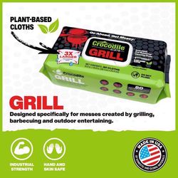 Crocodile Cloth Grill Wipes 80 wipes 3.5 in. H X 15 in. L X 10 in. W 1 pk