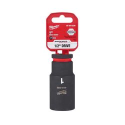 Milwaukee SHOCKWAVE 1 in. X 1/2 in. drive SAE 6 Point Deep Impact Socket 1 pc